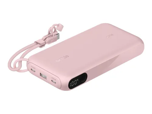 Belkin BoostCharge - Powerbank - mit Display - 20000 mAh - 20 Watt - PD - 3 Ausgabeanschlussstellen (2 x USB-C, USB)