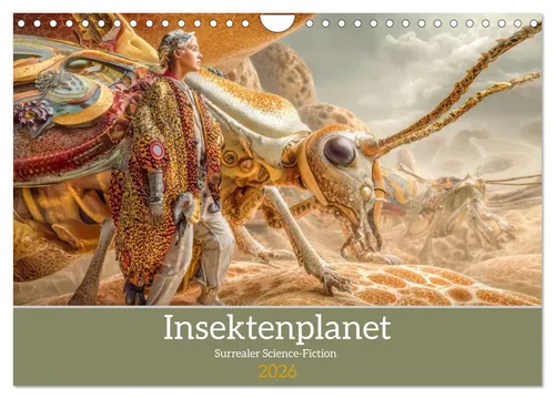 Insektenplanet - Surrealer Science-Fiction (Wandkalender 2026 DIN A4 quer), CALV