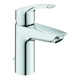 Grohe Eurosmart S-Size Waschtischmischer, 109 mm Ausladung, verchromt - Moderne Waschtischarmatur mit versenkbarer Kette, GROHE SilkMove® Technologie für präzise Temperaturkontrolle und verchromte Oberfläche für zeitgemäßen Stil.