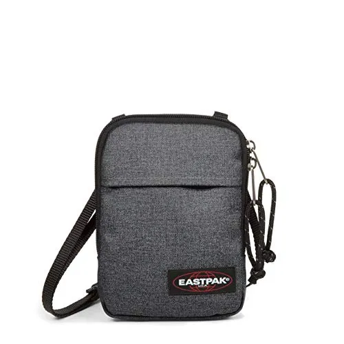 EASTPAK BUDDY Umhängetasche 0.5 L - Black Denim, geräumig mit verstellbarem Schultergurt und reflektierenden Bändchen für mehr Sicherheit