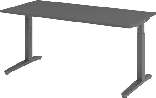 bümö Schreibtisch Serie-XB - Höhenverstellbar in Graphit - Kinderschreibtische, höhenverstellbar von 65-85 cm für optimalen Komfort, ideal für wachsende Kinder und vielseitig einsetzbar.