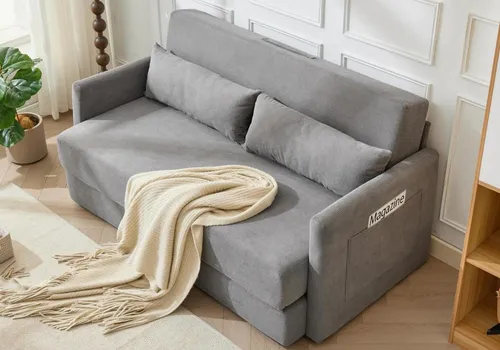 LVHOM Modulsofa Bodensofa Dunkelgrau mit Getränkehalter - Kompaktes 2-Sitzer Faltsofa mit cleverem Stauraum und integriertem Getränkehalter. Ideal für Kinderzimmer oder als gemütlicher Rückzugsort. Liegefläche von 134 x 156 cm für entspannte Nickerchen.
