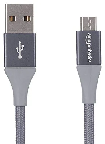 Produktbild Amazon Basics USB-2.0 USB-A auf Micro USB Kabel mit doppelt geflochtenem Nylon, 3 m, Dunkelgrau, Tablet