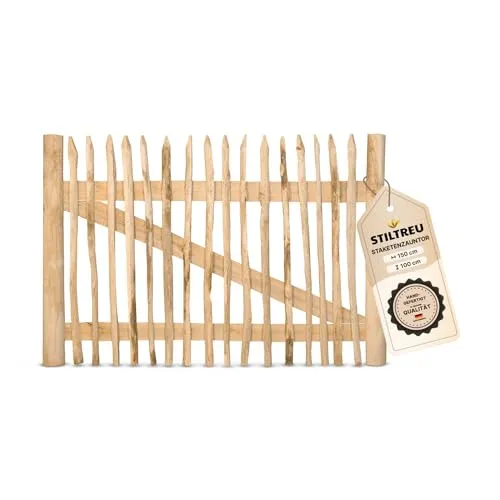 STILTREU® Classic Staketenzaun-Tor aus Edelkastanie von STILTREU