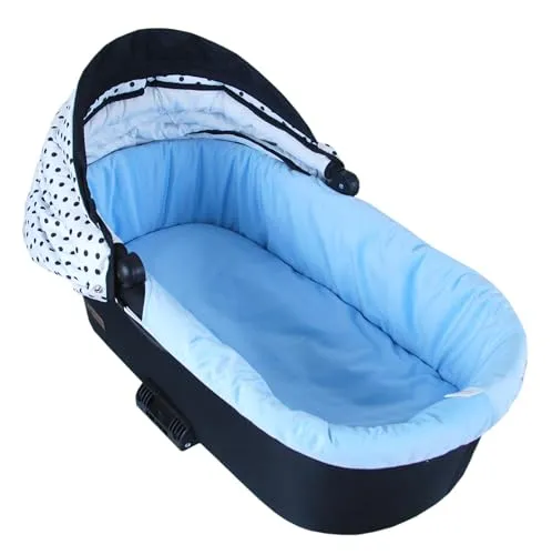 BABYLUX Nestchen für Kinderwagen Stubenwagen BABYWANNE + Matratze 2 Tlg Set Doppelseitig (W102 Velvet Blau)