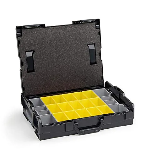 L-BOXX 102 von Sortimo | Werkzeugkoffer mit Einsatz B3, schwarz - Werkzeugkasten mit individuellem Klicksystem für einfachen Transport mehrerer Boxen. Robustes Design aus schlagfestem ABS Kunststoff, TÜV-geprüft und ideal für effizientes Arbeiten.