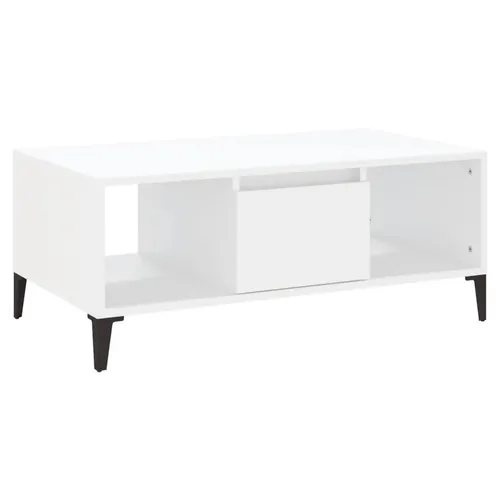 Couchtisch Weiß 90x50x36,5 cm aus Holzwerkstoff