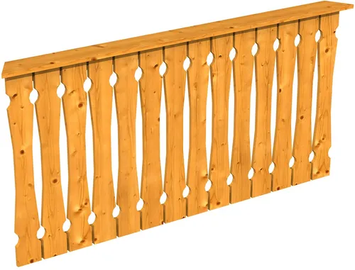 Skanholz Brüstungsgeländer Balkonschalung, 180 cm Länge, 96 cm Höhe - Zubehör für Gartenhäuser, robustes Holzgeländer in eleganter Eiche hell, ideal für Sicherheit und Stil auf Ihrem Balkon, 5 Jahre Herstellergarantie.