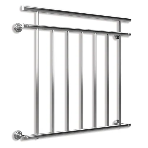 DeubaXXL Französisches Balkongeländer Edelstahl 90x100cm - Brüstungsgeländer aus hochwertigem Edelstahl, bietet Sicherheit und elegantes Design für Fenster. Ideal für Haushalte mit Kindern oder Tieren, erhältlich in 5 Größen.