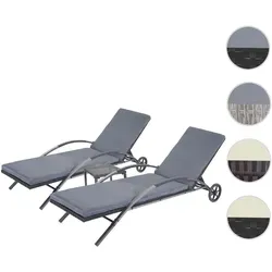 HW Gartenliege Poly-Rattan 2er-Set HWC-E27 - Liegen für Garten und Terrasse, stilvolles Poly-Rattan-Design, ideal zum Entspannen am Pool oder im Garten.