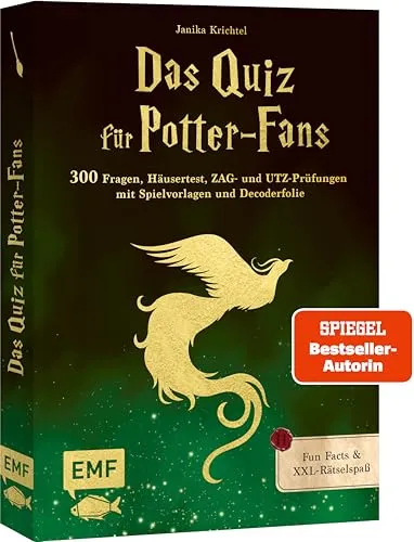 Das magische Quiz für Harry Potter-Fans: XXL-Rätselspaß: Teste dein Wissen mit 300 Fragen, Häusertest, ZAG- und UTZ-Prüfungen, Spielvorlagen, Fun Facts & mehr! Mit Decoderfolie