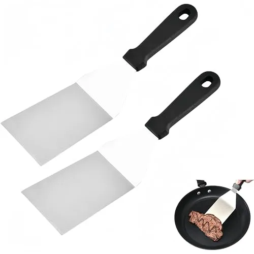 cm Grillwender,2 Bratenheber,Premium Wender,Grill-Spachtel Gewinkelt,aus hochwertigem Edelstahl,mit Antirutsch Kompfortgriff, spülmaschinenfest 7 x 30