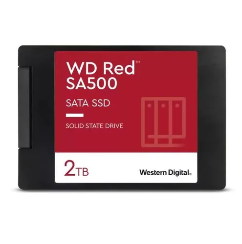 WD Red SA500 NAS SATA SSD 2TB - Optimierte Leistung für NAS-Systeme, ideal für 4K/8K-Videobearbeitung und Dauerbetrieb