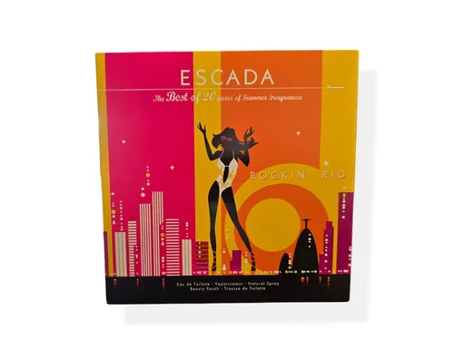 Escada Rockin Rio 30ml Eau de Toilette Set mit Tasche - Damen Eau de Toilette Set, 30 ml Duft mit fruchtigen Noten, ideal für den Sommer und perfekt für unterwegs dank der praktischen Tasche.