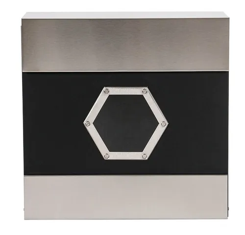 Melko Wandbriefkasten Briefkasten Wandbriefkasten Edelstahl Zeitungsfach in ver. Farben Post (Stück, 1-St., Briefkaste), Schutzklappe lässt Regen abfließen