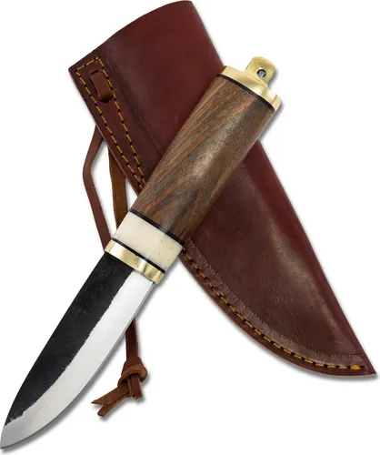 Wikinger Messer Gotland mit Lederscheide - Campingausrüstung mit traditionellem Design, ideal für Outdoor-Enthusiasten und historische Reenactments – handgefertigt aus Kohlenstoffstahl und geliefert mit einer robusten Lederscheide.