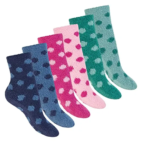 Footstar Damen & Herren Plüsch Stoppersocken mit ABS (6 Paar) - Mix 39-42