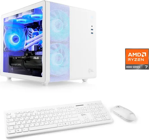 CSL Cube V24226 PC (AMD Ryzen 7 8700F, GeForce RTX 4060, 32 GB RAM, 1000 GB SSD, Wasserkühlung)