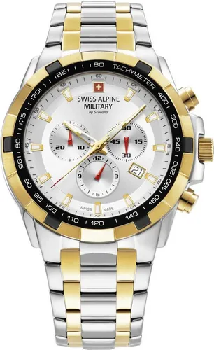 Swiss Alpine Military Star Fighter Chrono SAM7043.9142 Herrenuhr - Chronograph mit Schweizer Präzisionsquarzwerk, 10 ATM wasserdicht und sportlichem Design – ideal für aktive Herren.