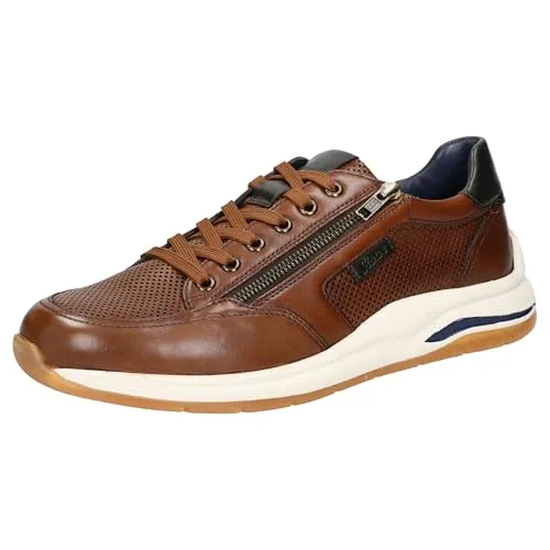 Sioux Herren Turibio 710 Sneaker - Cognac, 42.5 EU Weit - Herren-Sneaker aus hochwertigem Leder mit herausnehmbarer Innensohle für optimalen Tragekomfort.