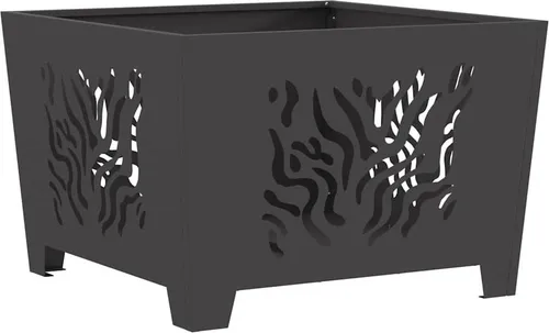 vidaXL Quadratische Feuerstelle Schwarz 60x60 cm - Stylische Feuerstelle aus langlebigem, rostbeständigem Stahl, ideal für gemütliche Abende im Freien. Ihr modernes Design und die hitzeresistente Bauweise machen sie zur perfekten Ergänzung für jeden Garten.