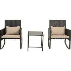 Gartenlounge Schaukelstühle aus Polyrattan 