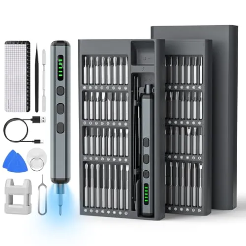 Mini Magnetischer Schraubenzieher, 74 IN 1 Magnetische Präzisions-Schraubendreher Reparatur Set mit 64 Magnetischen Bit 5 Drehmomenteinstellungen,Mini Werkzeug Set für iPhone Laptop Brillen Uhren