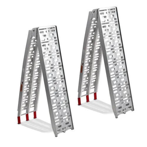 ConStands Auffahrrampe Set 2x Quad Auffahrrampe für Polaris Scrambler 1000/850 - Auffahrrampe Set aus robustem Aluminium, ideal zum Verladen von Quads und ATVs. Mit einer Gesamttragkraft von bis zu 680 kg und gummierten Auflageflächen für optimalen Schutz.