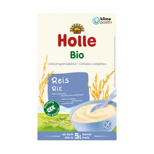 Bio-Vollkorngetreidebrei Reis ab dem 5. Monat (250g) von Holle