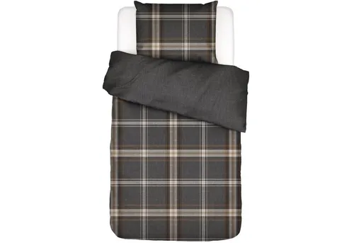 Essenza Bettwäsche Valentina Grey Flanell - Bettwäsche-Set aus flauschigem Flanell, 2-teilig, mit klassischem Karo-Design, ideal für warme Nächte im Winter und höchsten Schlafkomfort.