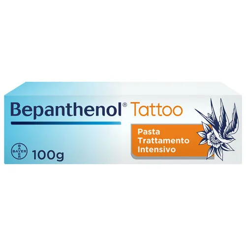 Bepanthenol Tratamento Intensiv Tätowierung Teigwaren, 100 g - Tagespflege für Tattoos, schützt und pflegt mit atmungsaktiver Barriere für optimale Heilung und einfache Anwendung.