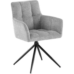 CLP Armlehnenstuhl Jonah, Hellgrau in silber von CLP