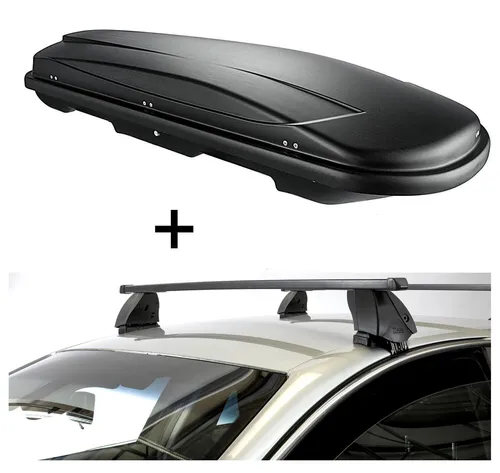 Dachbox VDPJUXT400L+Dachträger K1M für für Toyota Hilux AN130 5Türer ab 15