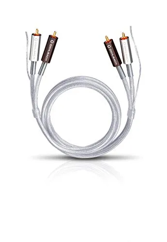 Oehlbach Silver Express Plus 100 - Premium Phono Cinch-Kabel für Plattenspieler - HiFi-Kabel mit versilbertem Innenleiter für exzellente Klangqualität und raumfüllenden Bass. Ideal für die Verbindung von Plattenspieler und Verstärker.