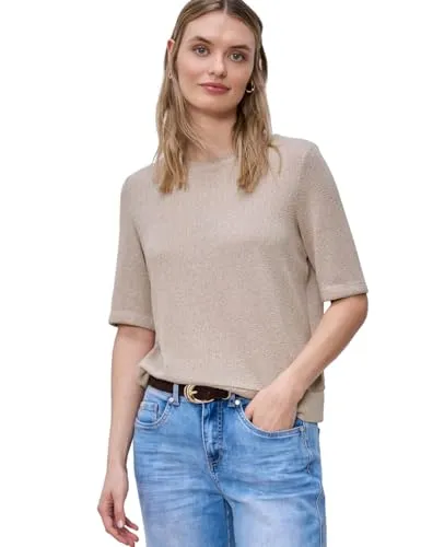 Damen Kurzarm Shirt im schimmernden Look