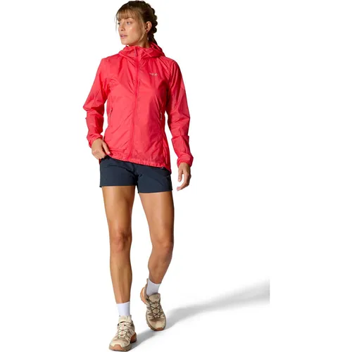 Rab Vital Hoody Wmns hibiscus (HIB) 10 - Leichte Laufjacke für Damen - Laufjacke für Damen, winddicht und wasserabweisend. Ideal für Speed Hiking und Wandern, mit durchdachter Kapuzenkonstruktion und atmungsaktivem Material für höchsten Tragekomfort.