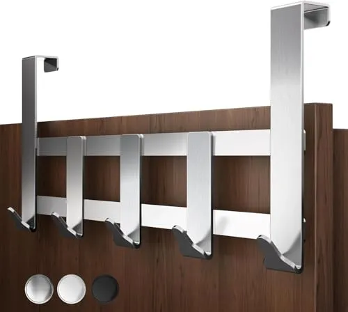 Menz Premium Türgarderobe zum Einhängen, Edelstahl in silber von Menz