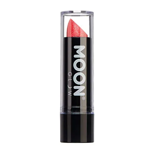 Moon Glow Neon UV Glitzer-Lippenstift, leuchtender neonfarbener Lippenstift, leuchtet unter UV-Strahlung (Magenta)