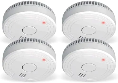 Elro FS1801 Rauchmelder 4er Set - Rauchmelder für innen mit 85 dB Alarm, inklusive 1 Jahres Batterie und einfache Deckenmontage. Ideal für Ihre Sicherheit!