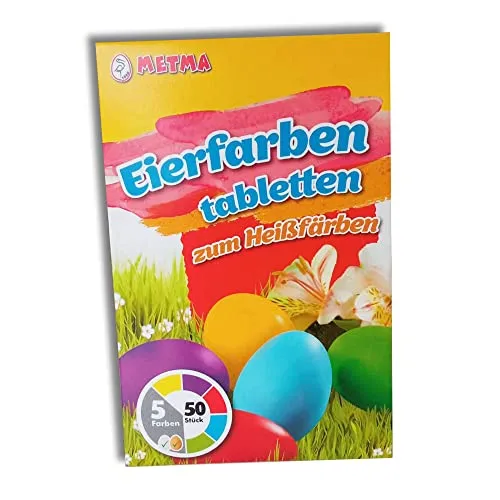 itenga Eierfarbe zum Heißfärben 5 Tabletten blau, gelb, grün, rot, lila Ostereierfarbe Färbefarbe