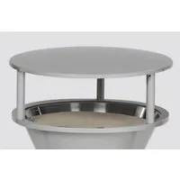 PROREGAL Dach für klassischen Standascher – 21 x 46 x 46 cm, Silber - Eleganter Standascher aus robustem Kunststoff für effektive Zigarettenentsorgung im Außenbereich. Ideal für öffentliche Räume, Restaurants und Büros. Langlebig und ästhetisch, perfekt für jede Raucherzone.
