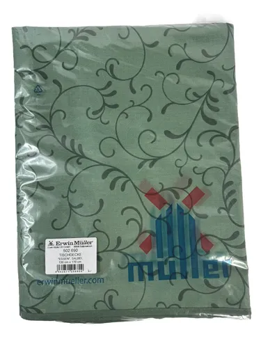 Erwin Müller Tischdecke Essen Salbei 130x170 cm - Tischdecke aus abwaschbarer Baumwollmischung in elegantem Ranken-Design, perfekt für jede Jahreszeit und ideal für stilvolle Essbereiche.