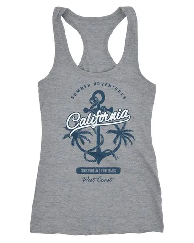 Neverless Tanktop Damen Tank-Top Anker Palmen Anchor Palms Racerback Baumwolle Slim Fit