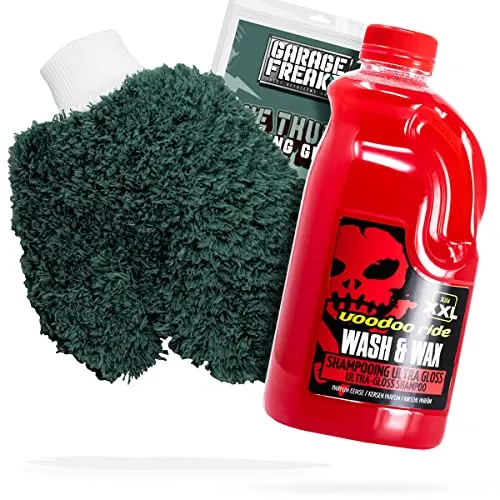 detailmate Autowäsche Bundle mit Voodoo Ride Shampoo und Garage Freaks Waschhandschuh
