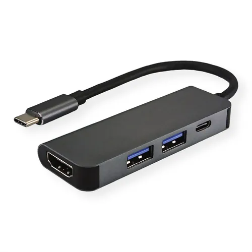 USB Typ C Dockingstation mit 4K HDMI-Ausgang - Weiteres Notebook-Zubehör mit 4K HDMI, 2x USB Typ A und Typ C PD für schnelles Laden und vielseitige Anschlussmöglichkeiten.