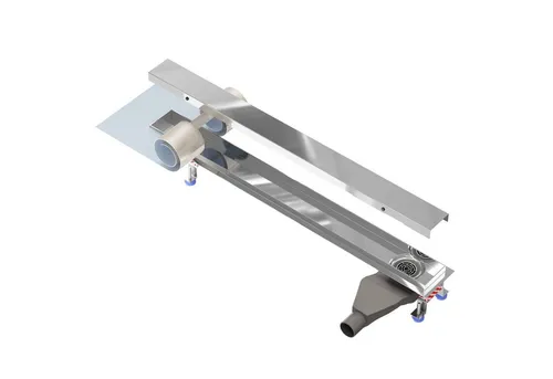 NORDONA Duschrinne Hochglanz Edelstahl Abflussrinne Bodenablauf, Komplett-Set, Hochglanz Blende, 60 cm