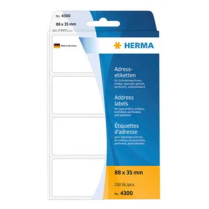 HERMA Adressetiketten 4300 weiß 88,0 x 35,0 mm, 250 Etiketten