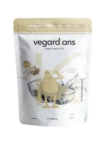 Vegardians All-In-Vegan Kokos - Pflanzliches Protein, zertifiziert vom BMBF, mit vollem Aminosäurenprofil und natürlichen Kokosaromen – ideal für Muskelaufbau und Wohlbefinden.