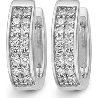 JETTE Damen-Creolen 925er Silber mit Zirkonia in silber von JETTE