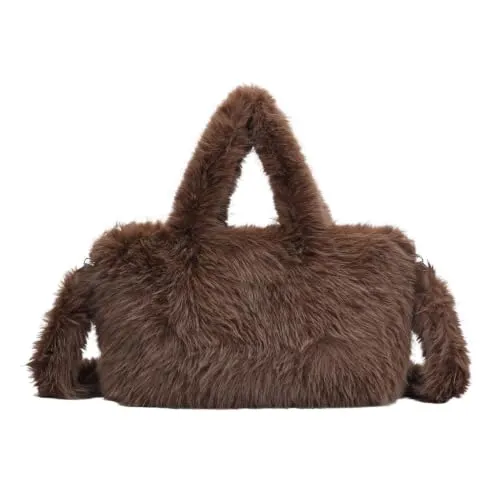 XL Damen Pelztasche Leopard Print